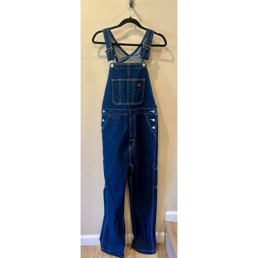 Levi's Red Tag Dark Wash‎ Overalls Sz Small Carpenter Utility Denim Workwear Bib